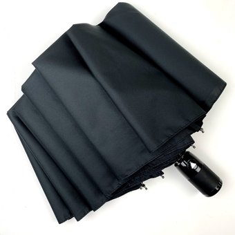 Мужской складной зонт-полуавтомат, с прямой ручкой от Flagman, есть антиветер, черный, fl528-1 за 496 грн