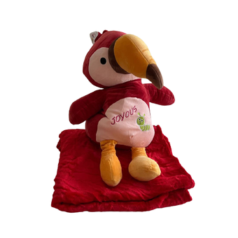 Детский плед 150х120 см с игрушкой Попугай красный Ananasko P297  P297 фото | ANANASKO