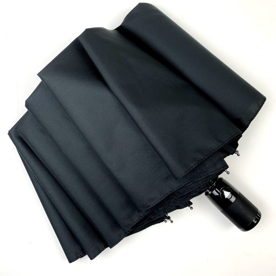Мужской складной зонт-полуавтомат, с прямой ручкой от Flagman, есть антиветер, черный, fl528-1  fl528-1 фото | ANANASKO