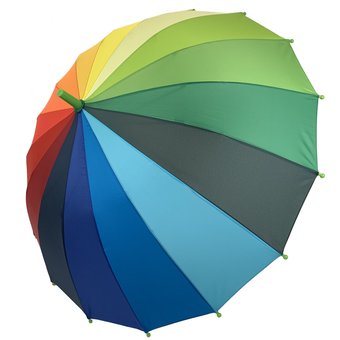 Детский полуавтоматический зонт-трость "Радуга" от Flagman, зеленая ручка, 50С-1