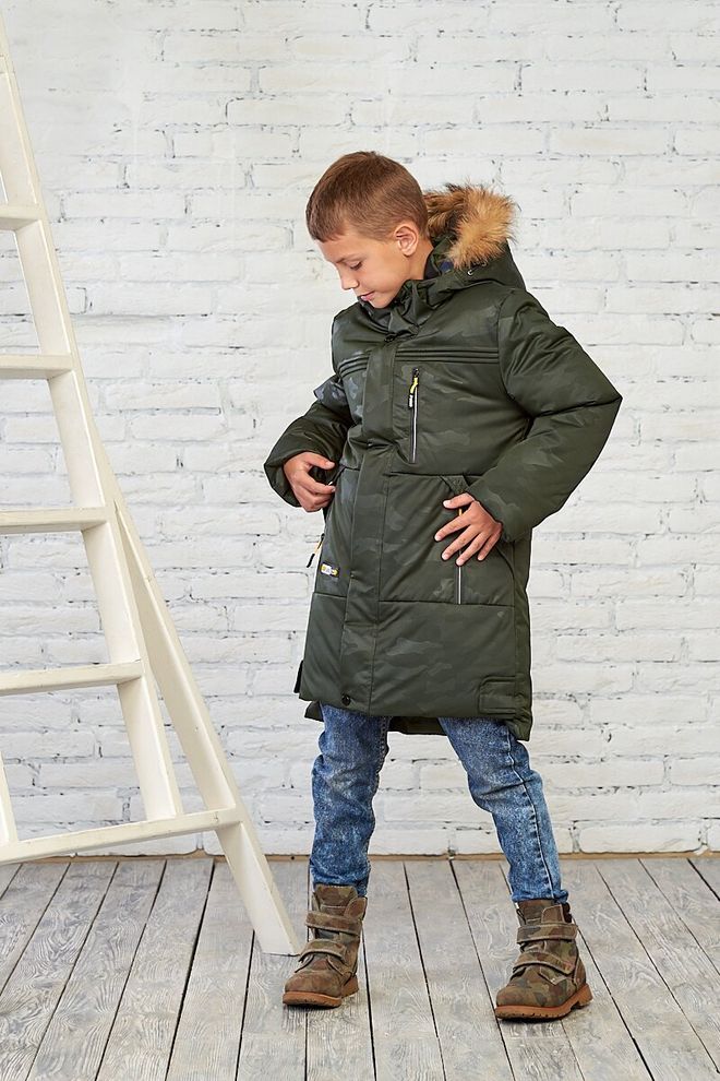 Зимова камуфляжна куртка на хлопчика 146  1076 (Хаки камуфляж) (146) фото | ANANASKO