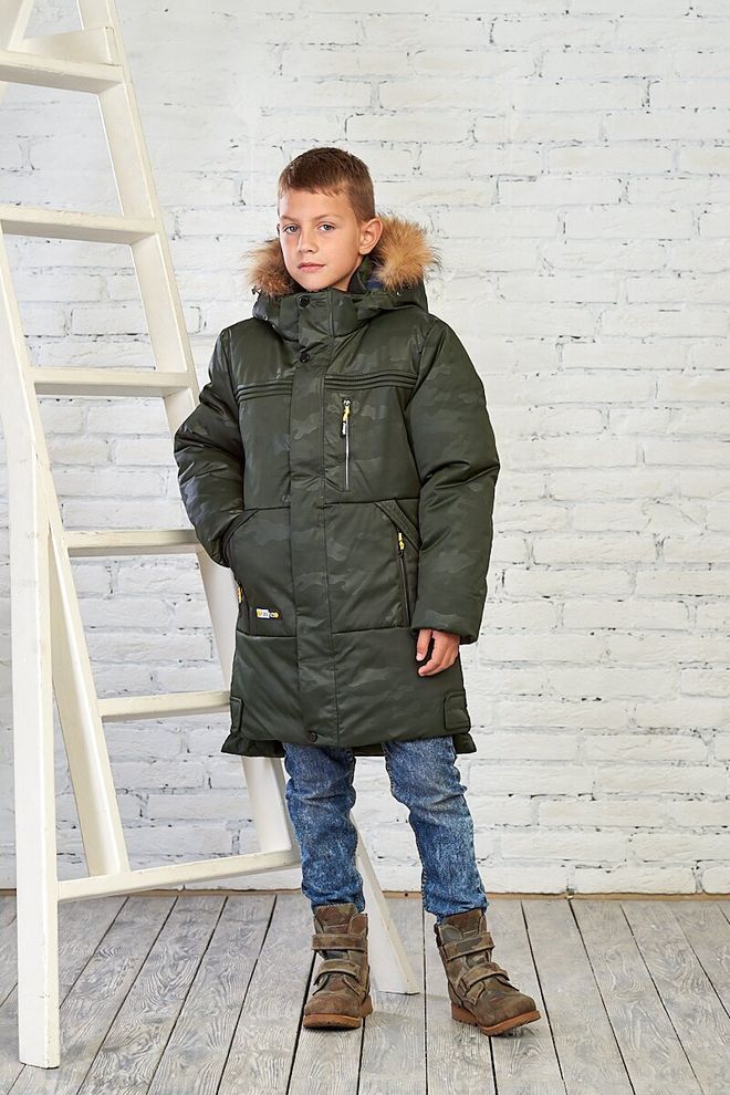 Зимова камуфляжна куртка на хлопчика 146  1076 (Хаки камуфляж) (146) фото | ANANASKO