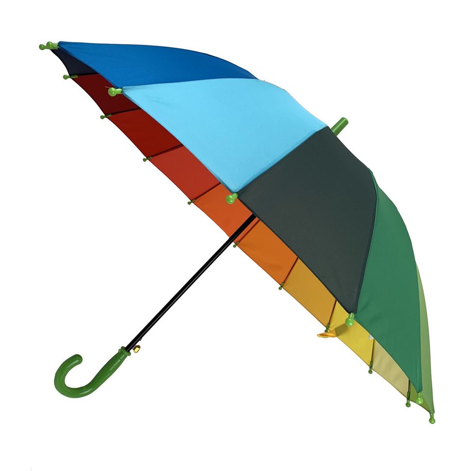 Дитяча парасоля-тростина напівавтомат "Веселка" від Flagman, зелена ручка, 50С-1  50С-1 фото | ANANASKO
