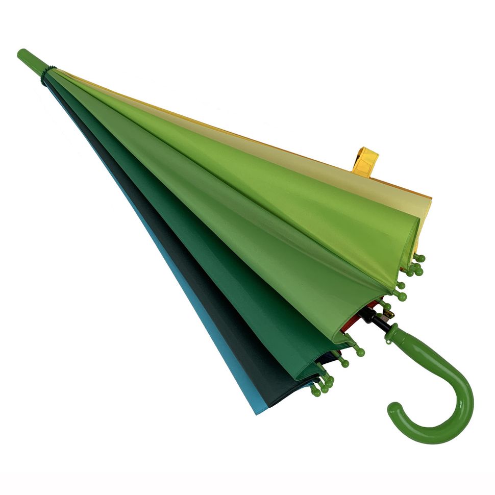 Детский полуавтоматический зонт-трость "Радуга" от Flagman, зеленая ручка, 50С-1  50С-1 фото | ANANASKO