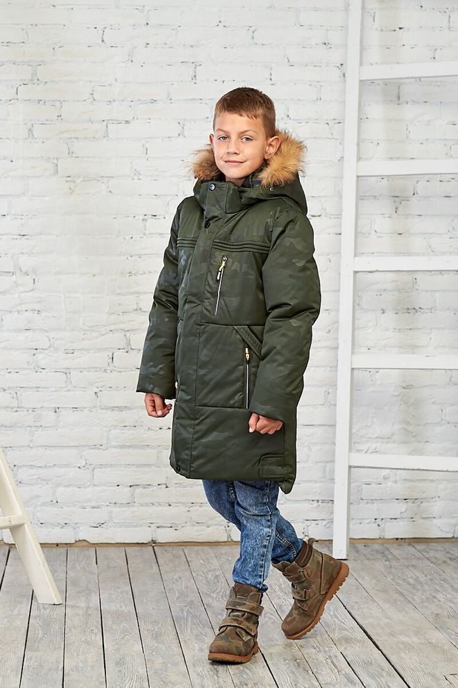 Зимова камуфляжна куртка на хлопчика 152  1076 (Хаки камуфляж) (152) фото | ANANASKO