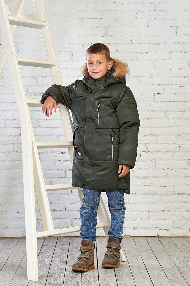 Зимова камуфляжна куртка на хлопчика 152  1076 (Хаки камуфляж) (152) фото | ANANASKO