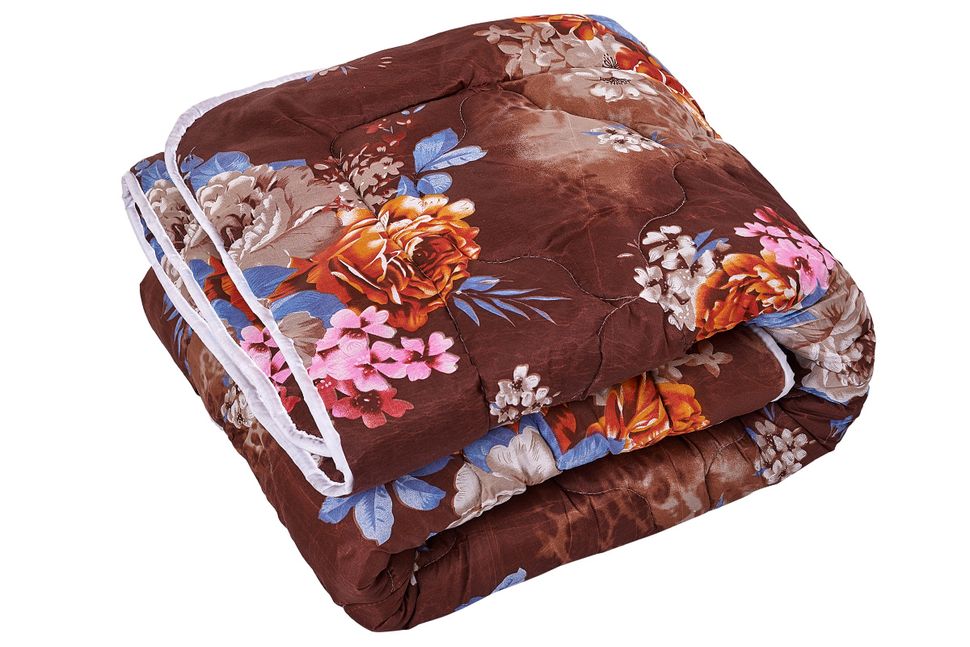 Одеяло полуторное холлофайбер коричневого цвета Ananasko K860 300 г/м² K860(1,5) фото | ANANASKO