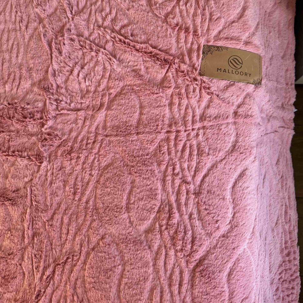 Двусторонний плед-покрывало флис-плюш односпальное розовое 160х210 Malloory POK4  POK4(1,5) фото | ANANASKO