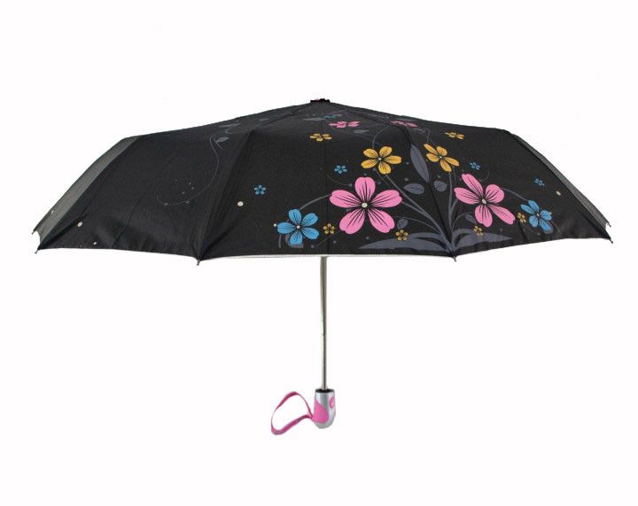 Женский зонт-полуавтомат с серебристым напылением, розовая ручка, 124-1  124-1 фото | ANANASKO