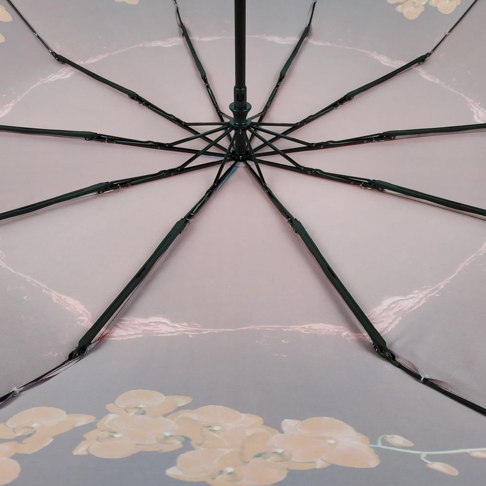 Женский автоматический зонтик Flagman с орхидеями, модель "Lava", бордовый, 734-9  734-9 фото | ANANASKO