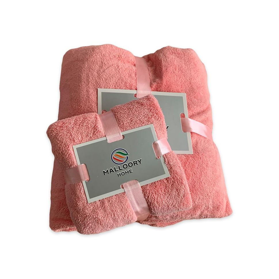 Набор полотенец (для лица и стандартное) рожевого цвета Ananasko FL59  FL59 фото | ANANASKO