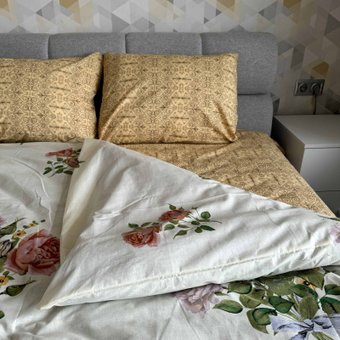 Комплект постельного белья двуспальный евро Бязь Голд Ananasko 151365 140 ниток/см² 151365(e) фото | ANANASKO