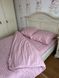 Комплект постільної білизни сімейний Страйп сатин Рожевий Ananasko 541611 541611(s) фото 1 | ANANASKO