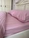 Комплект постільної білизни двоспальний Страйп сатин Рожевий Ananasko 541611 541611(2,0) фото 4 | ANANASKO
