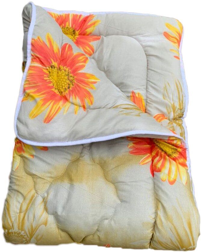 Одеяло полуторное холлофайбер в цветочек Ananasko K839  K839(1,5) фото | ANANASKO