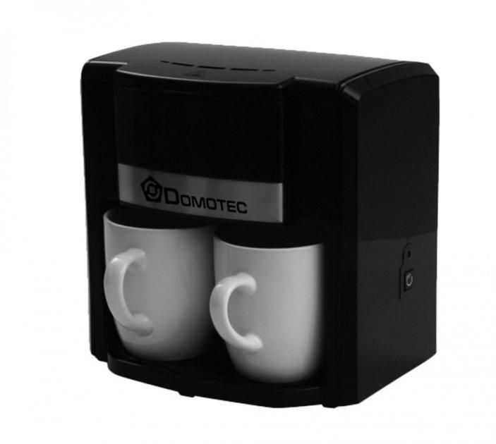 Електрична кавоварка крапельна Domotec MS-0708 з 2 чашками Чорний   OK-4280 фото | ANANASKO