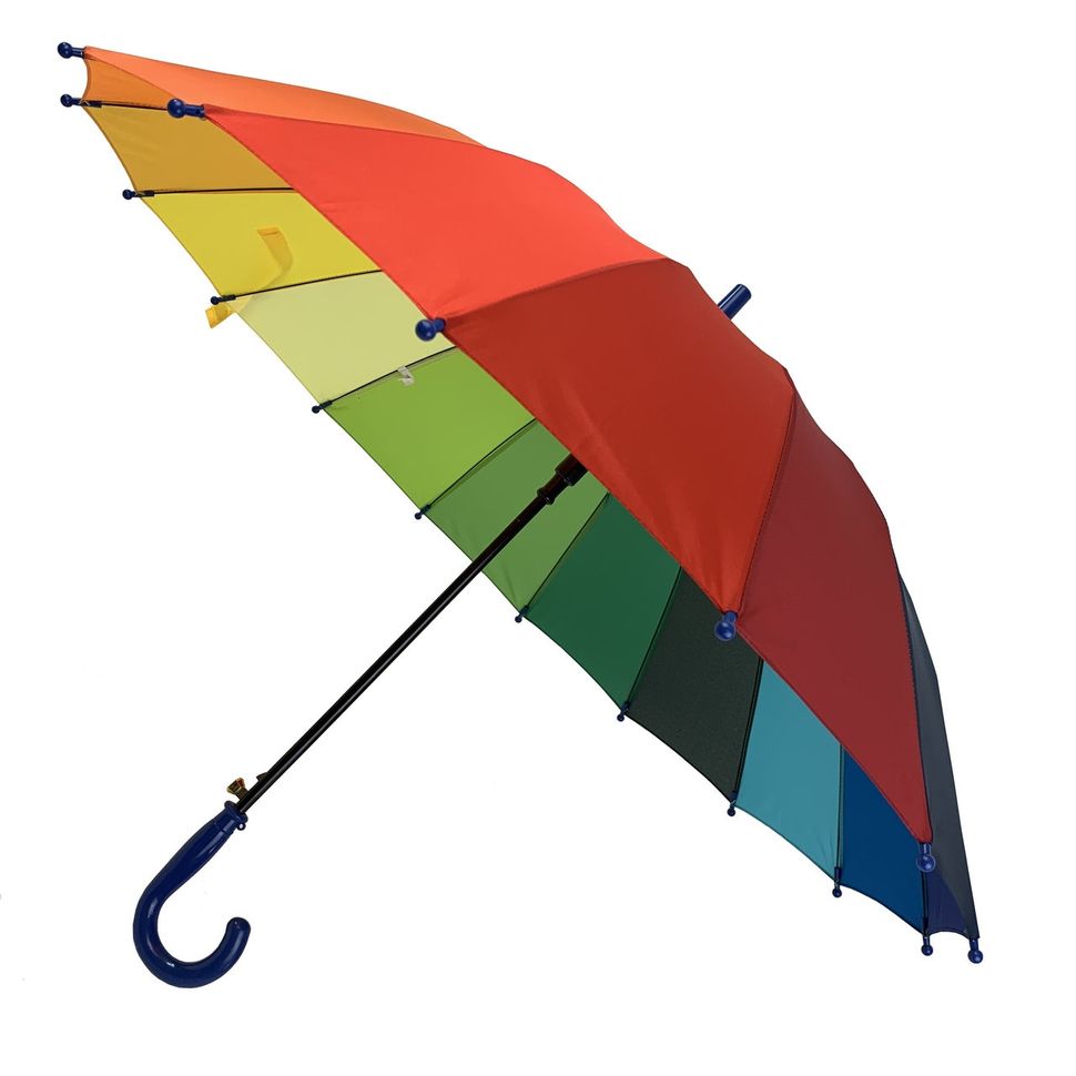 Дитяча парасоля-тростина напівавтомат "Веселка" від Flagman, темно-синя ручка, 50С-4  50С-4 фото | ANANASKO