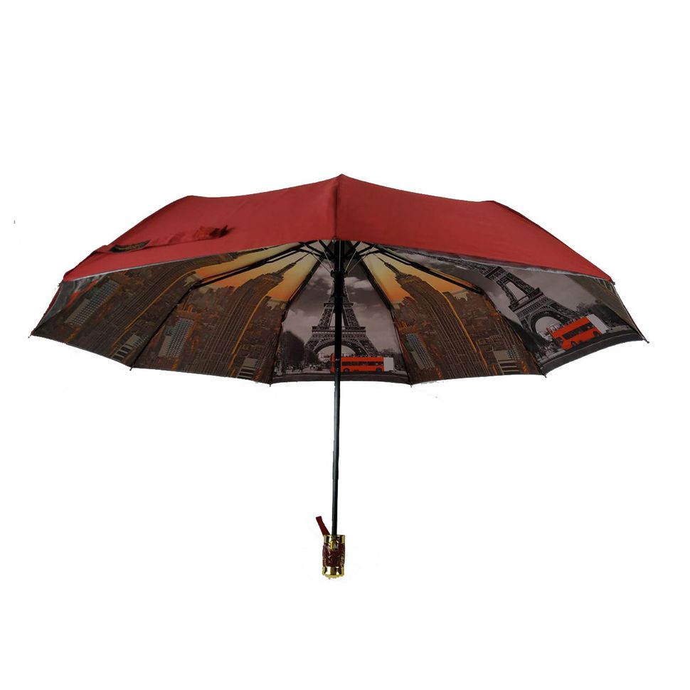 Жіноча парасоля напівавтомат Bellissimo, бордовий, 18301-6  18301-6 фото | ANANASKO