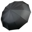Жіноча однотонна парасоля-автомат від Flagman на 12 спиць, чорний, 140-4