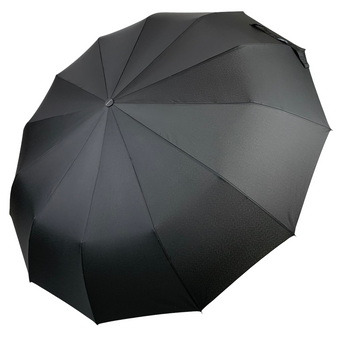 Жіноча однотонна парасоля-автомат від Flagman на 12 спиць, чорний, 140-4 за 665 грн