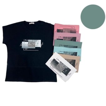 Женская футболка хлопковая темно-зеленая 56-60 р Ananasko 5530-2