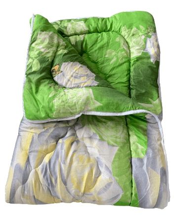 Ковдра холлофайбер півтораспальна зеленого кольору Ananasko K869 300 г/м² K869(1,5) фото | ANANASKO