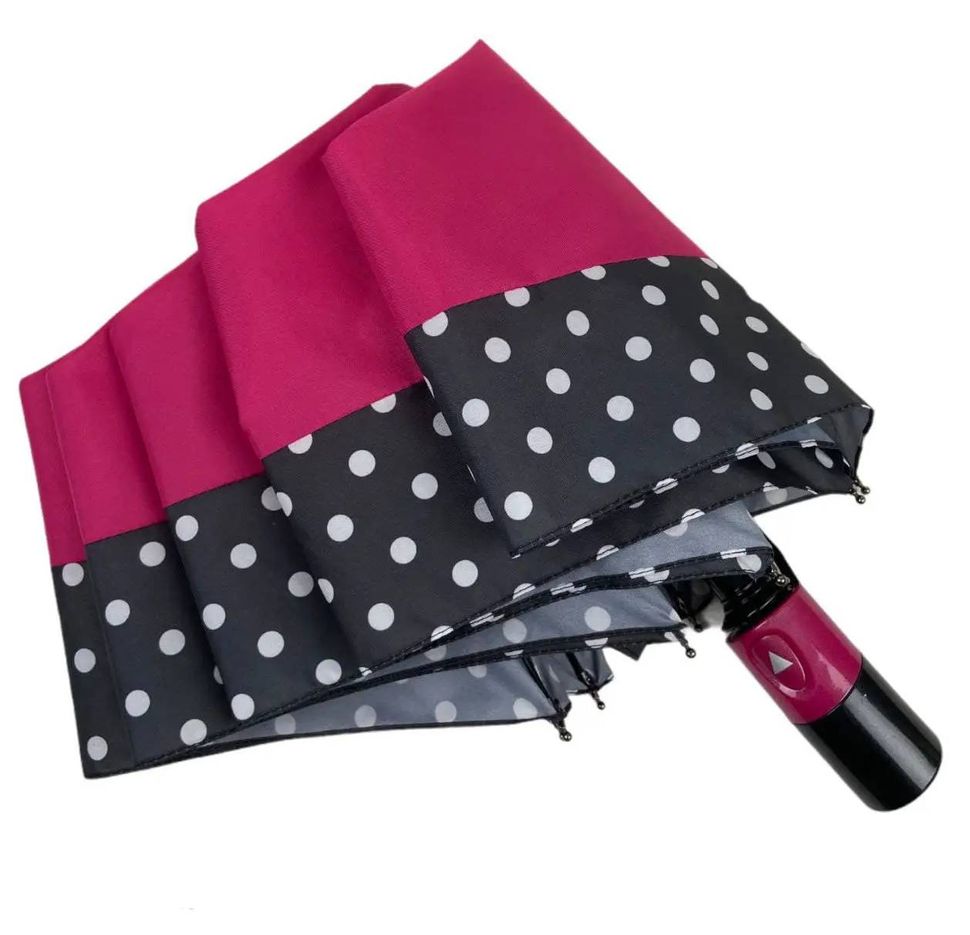 Зонтик полуавтомат на 8 спиц розовый в горох SL 07009-1  07009 фото | ANANASKO