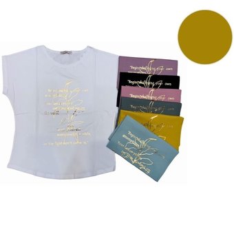 Женская футболка хлопковая желтая 52-54 р Ananasko 5213-1