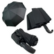 Мужской складной зонт-полуавтомат с ручкой полукрюк, черный, 524-1 524-1 фото 1 | ANANASKO
