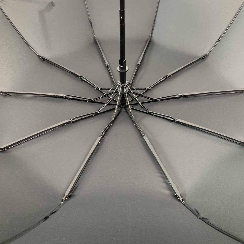 Мужской складной зонт-полуавтомат с ручкой полукрюк, черный, 524-1  524-1 фото | ANANASKO