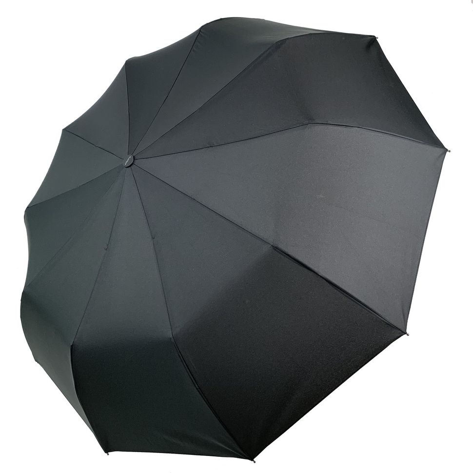 Мужской складной зонт-полуавтомат с ручкой полукрюк, черный, 524-1  524-1 фото | ANANASKO