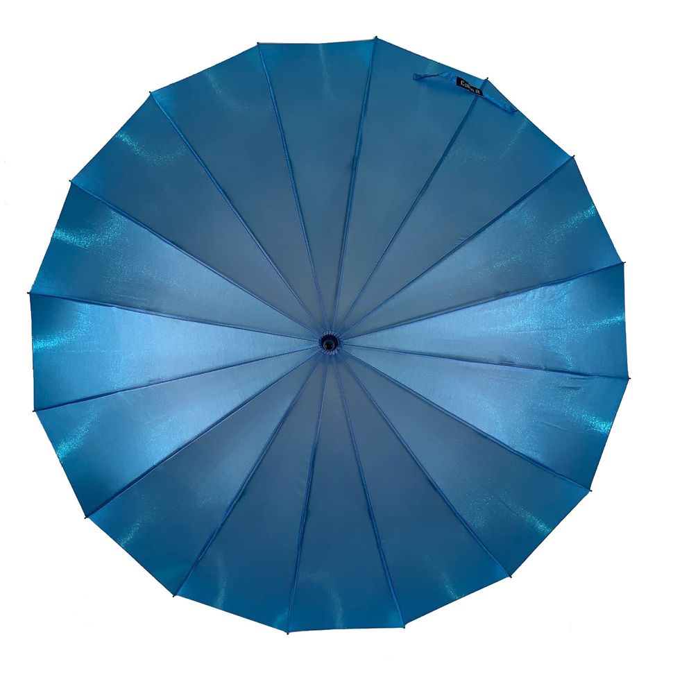 Жіноча парасоля-тростина, напівавтомат від Calm Rain, блакитний (хамелеон), 1002-6  1002-6 фото | ANANASKO