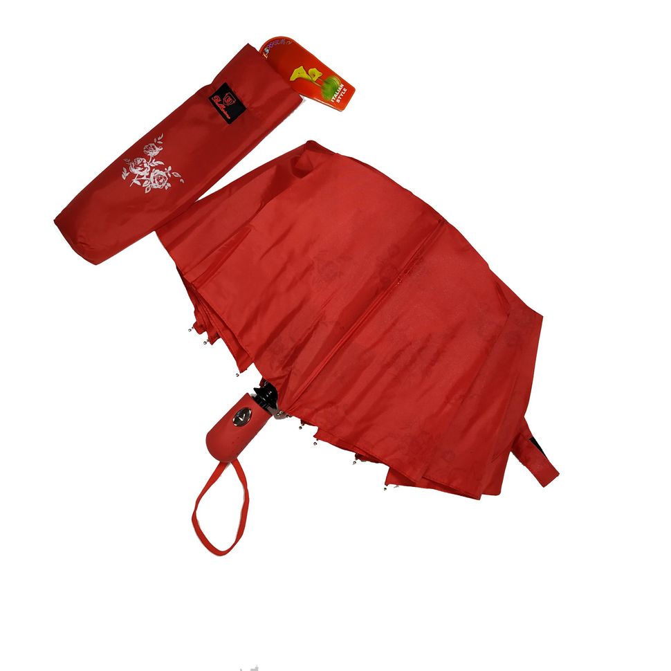 Жіноча парасоля напівавтомат на 10 спиць Bellisimo "Flower land", проявлення, червоний колір, 461-6  461-6 фото | ANANASKO