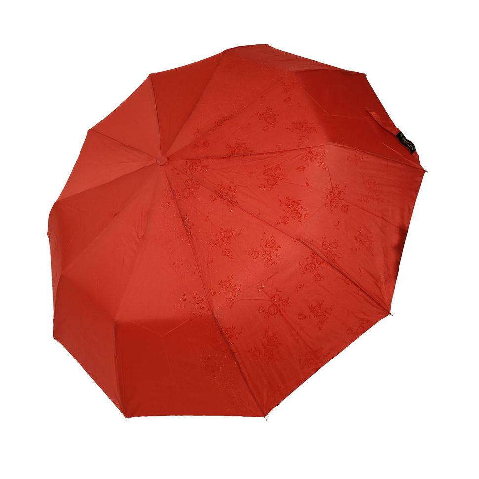 Женский зонт-полуавтомат на 10 спиц Bellisimo "Flower land", проявка, красный цвет, 461-6  461-6 фото | ANANASKO