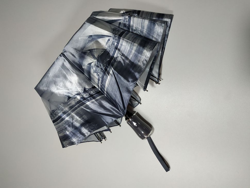 Женский зонт, полуавтомат с изображениями городов, сатин от фирмы "Calm Rain", 483-2  483-2 фото | ANANASKO