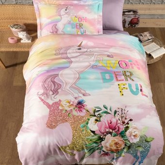 Детское постельное белье полуторное Сатин 3D Rainbow First Choice F31646  F31646 фото | ANANASKO