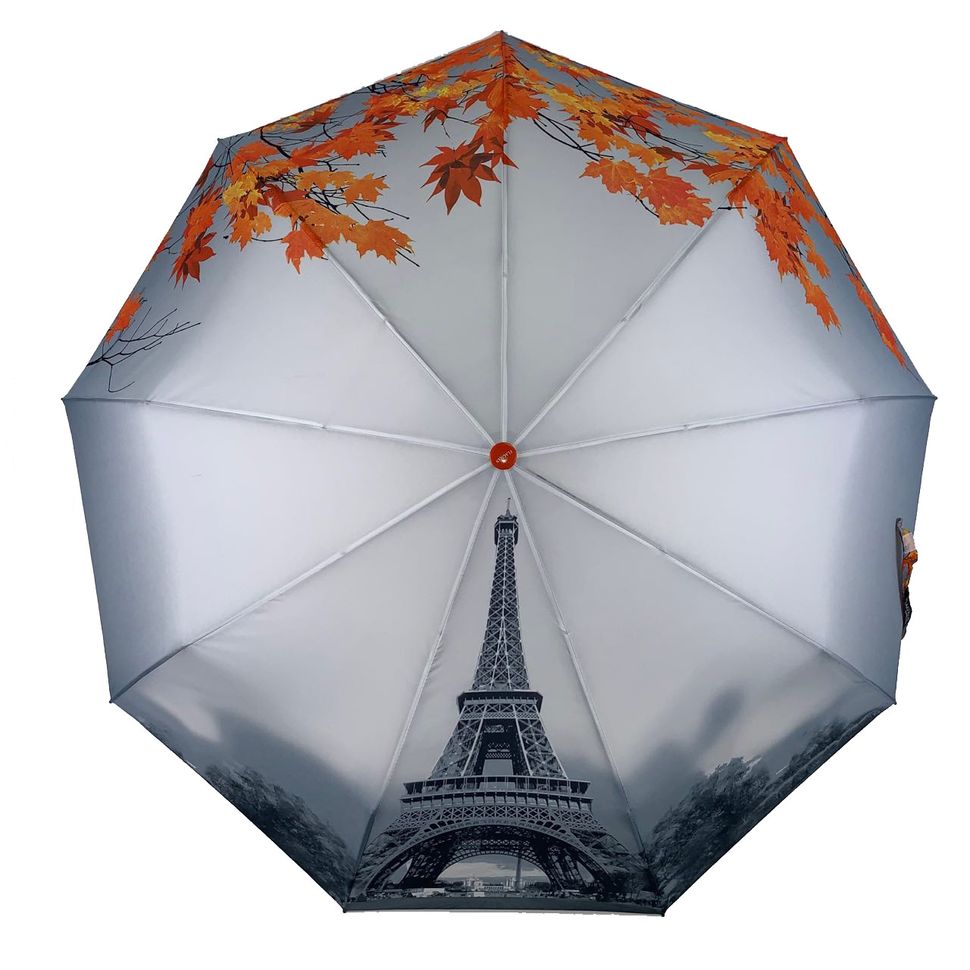 Женский автоматический зонт Flagman с Эйфелевой башней, оранжевая ручка, 545-2  545-2 фото | ANANASKO
