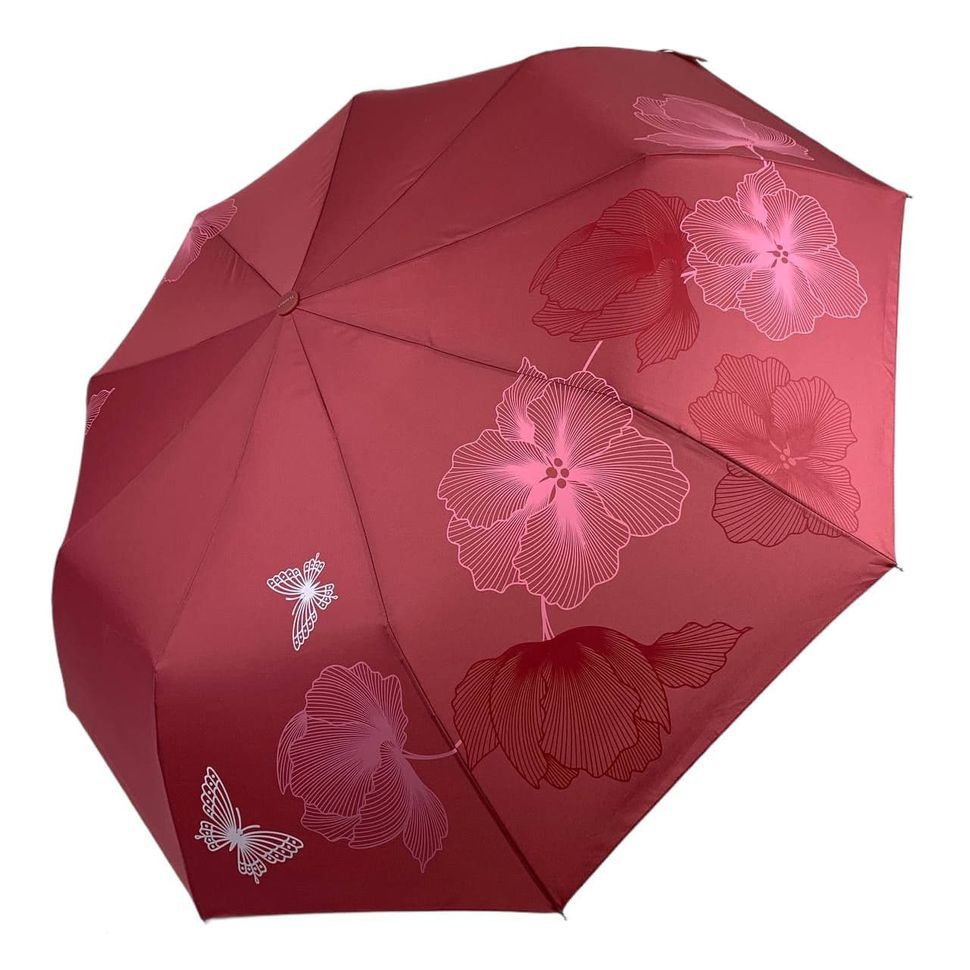 Жіноча парасоля-автомат від Flagman з принтом квітів, рожевий, fl512-5  fl512-5 фото | ANANASKO