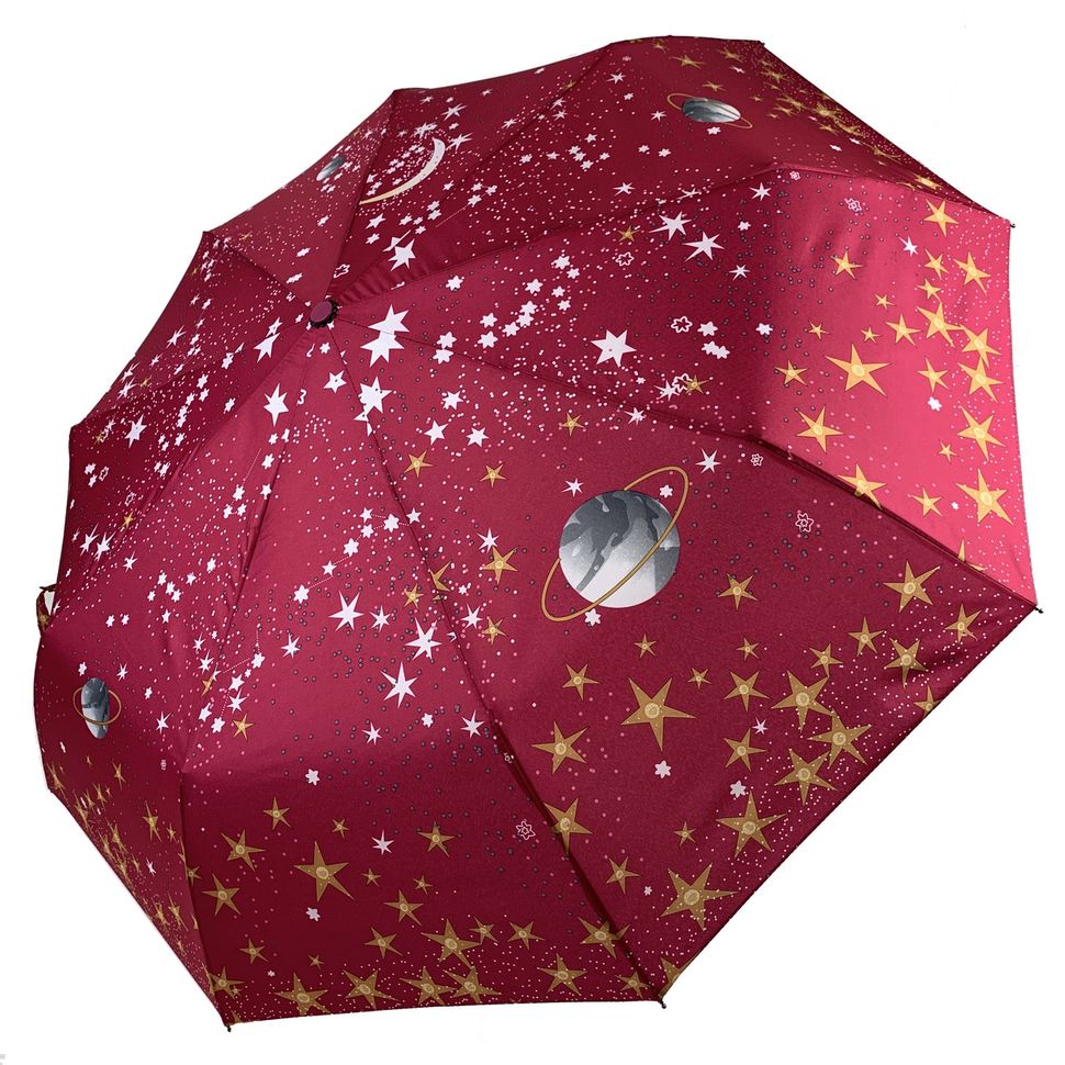 Жіноча парасоля-автомат "Зоряне небо" від B. Cavalli, рожевий колір, 450-4  450-4 фото | ANANASKO
