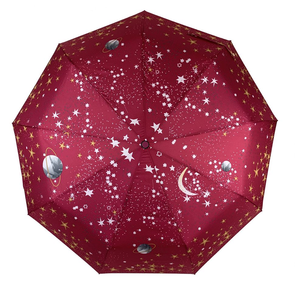 Женский складной автоматический зонт "Звезное небо" от B. Cavalli, розовый, 450-4  450-4 фото | ANANASKO