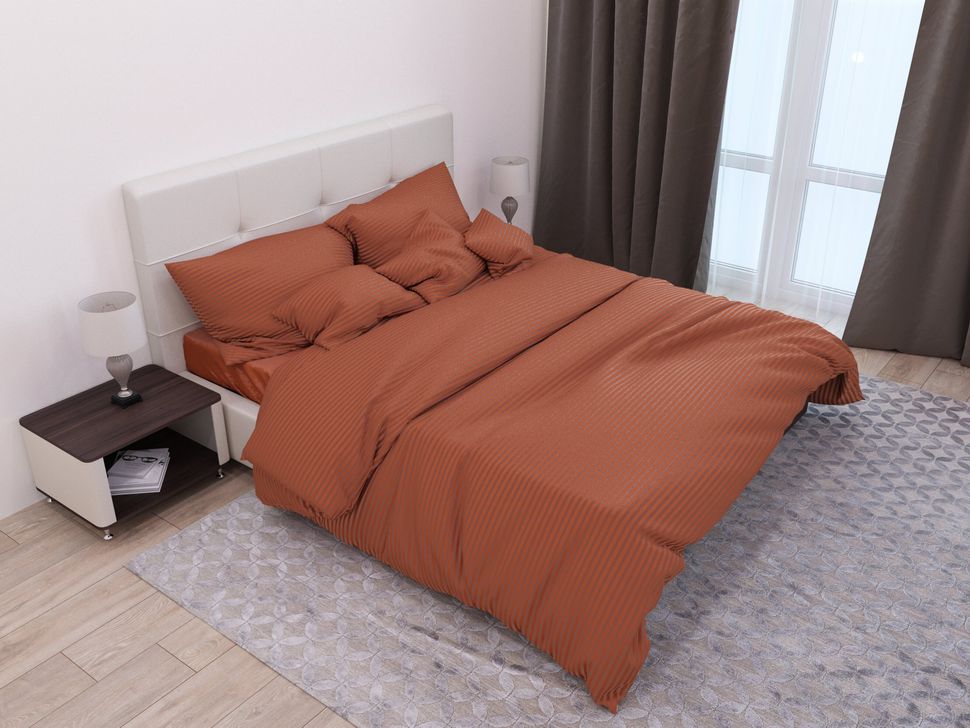 Комплект двуспального постельного белья Страйп-сатин от Dimtex 145.0 (нит/см2) 541340 (2.0) фото | ANANASKO