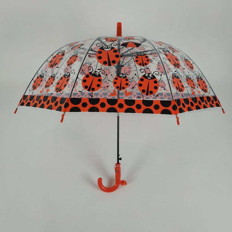 Детский зонтик-трость "Божьи коровки" от фирмы "Paolo Rossi", с красной ручкой, 207-3  207-3 фото | ANANASKO