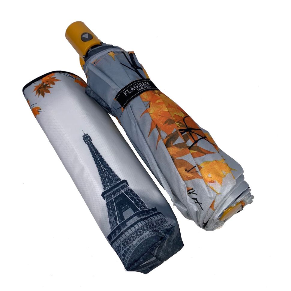Женский автоматический зонт Flagman с Эйфелевой башней в подарочной упаковке, 545-4  545-4 фото | ANANASKO