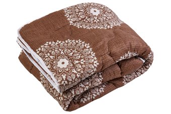 Одеяло полуторное холлофайбер коричневого цвета Ananasko K864