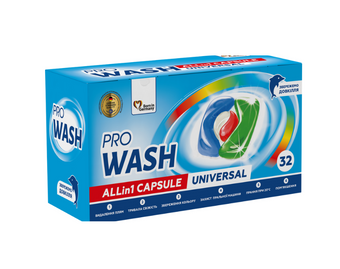 Капсули для прання універсальні 32 шт "ProWASH" 721952  721952 фото | ANANASKO