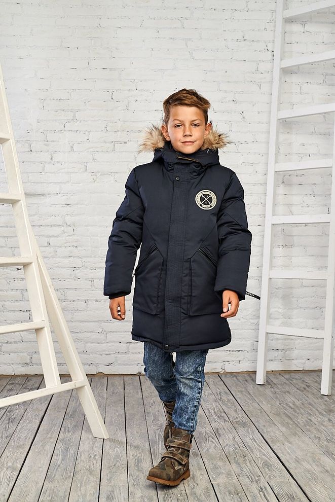 Зимова куртка на хлопчика 146  MH 693 синий фото | ANANASKO