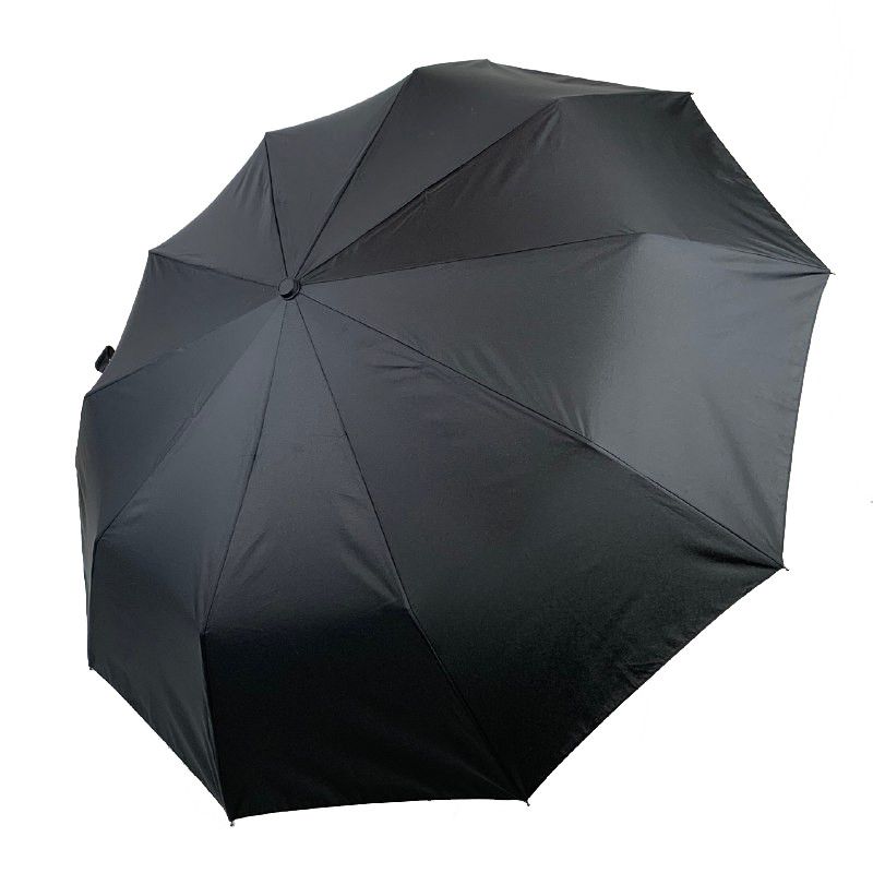 Мужской зонт-автомат Silver Rain / Серебряный дождь с ручкой полукрюк, черный, 300-1  300-1 фото | ANANASKO