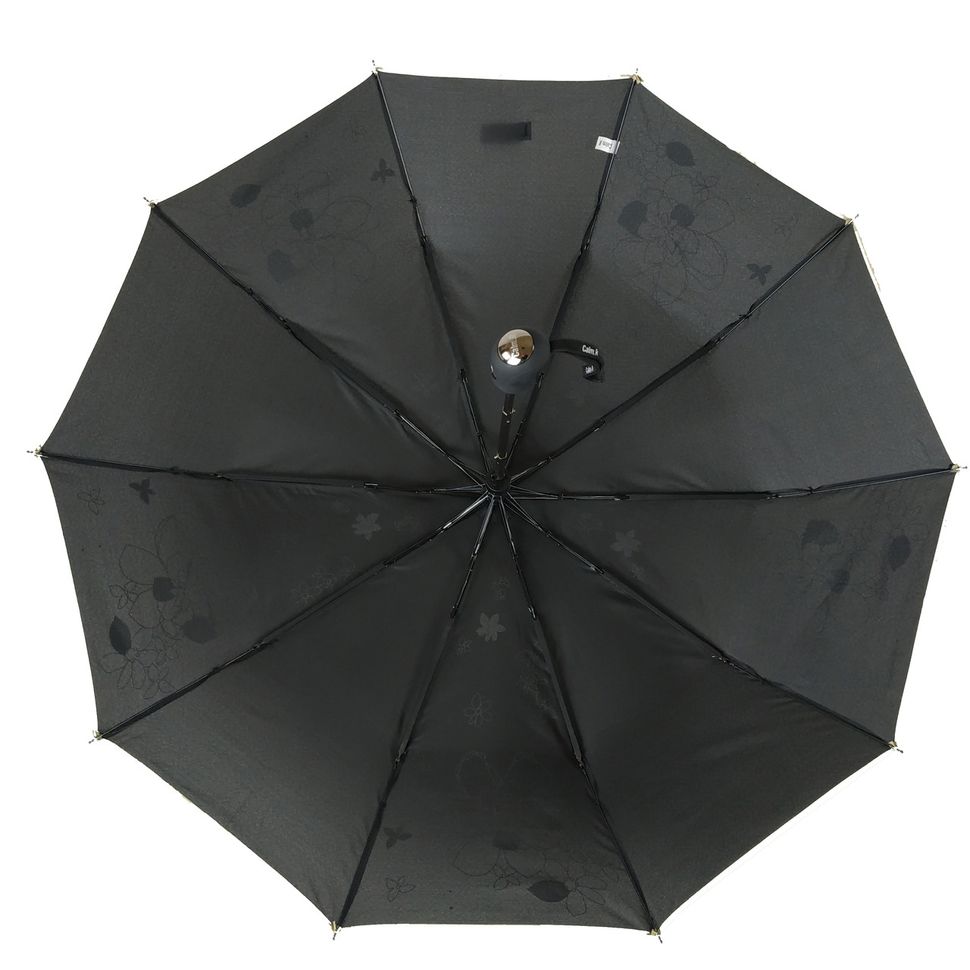 Женский зонт полуавтомат на 10 спиц, с изображением цветов, черный, 114-3  114-3 фото | ANANASKO