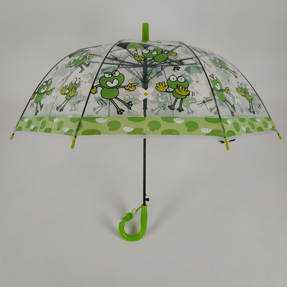 Детский зонтик-трость "Лягушки" от  "Paolo Rossi", с зеленой ручкой, 207-4  207-4 фото | ANANASKO