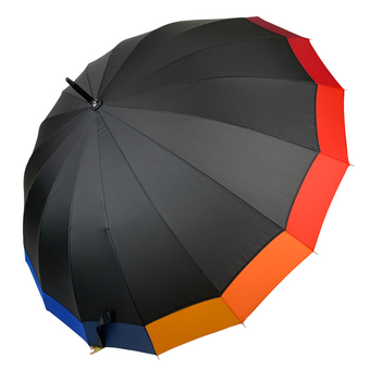 Сімейна напівавтоматична парасоля-тростина на 16 спиць від MAX, чорний, 31090-1 за 465 грн